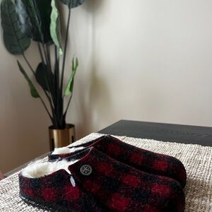 Birkenstock Red and Black Slippers